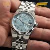 Đồng hồ Rolex Land-Dweller 40 M127336-0001 Bạch kim mặt xanh băng giá họa tiết tổ ong