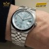 Đồng hồ Rolex Land-Dweller 40 M127336-0001 Bạch kim mặt xanh băng giá họa tiết tổ ong