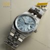 Đồng hồ Rolex Land-Dweller 40 M127336-0001 Bạch kim mặt xanh băng giá họa tiết tổ ong