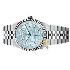 Đồng hồ Rolex Land-Dweller 40 M127336-0001 Bạch kim mặt xanh băng giá họa tiết tổ ong
