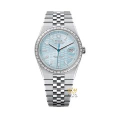 Đồng hồ Rolex Land Dweller 40 ice blue vành kim 127386TBR-0001