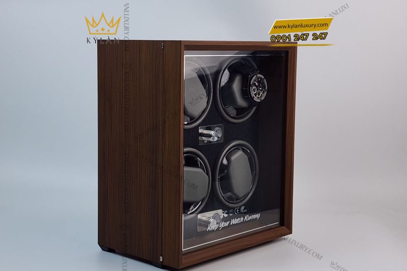 Hộp xoay đồng hồ gỗ cao cấp 4 ngăn xoay