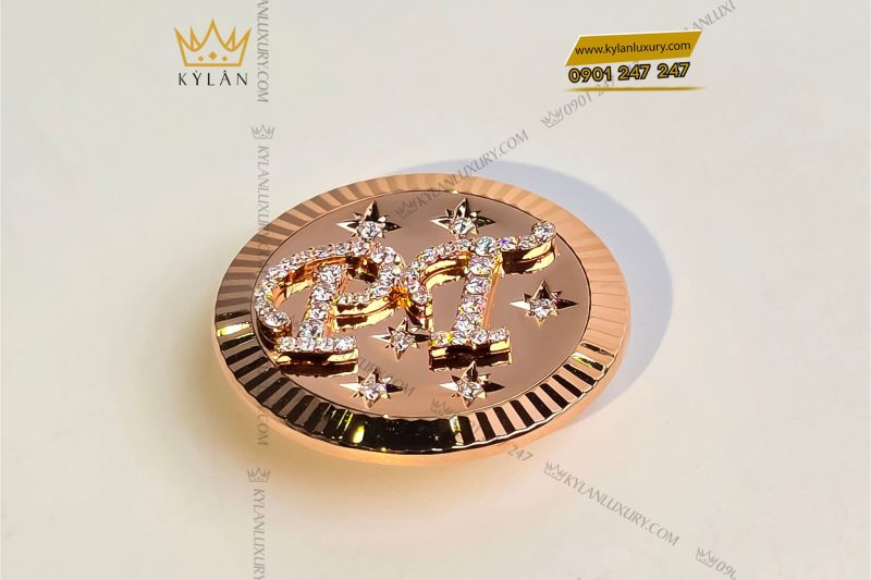 Khuy Áo PT Vàng Nguyên Khối Au750 Đính Kim Cương