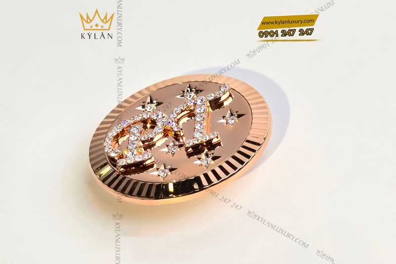 Khuy Áo PT Vàng Nguyên Khối Au750 Đính Kim Cương