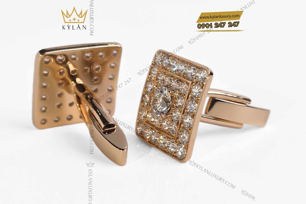 Kỳ Lân Luxury khuy mang set vang au750 dinh vien chu 6ly3 7 Khuy măng sét vàng nguyên khối Au750 đính viên chủ 6ly3