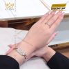 Lắc tay Bella kim cương vàng hồng nguyên khối Au750