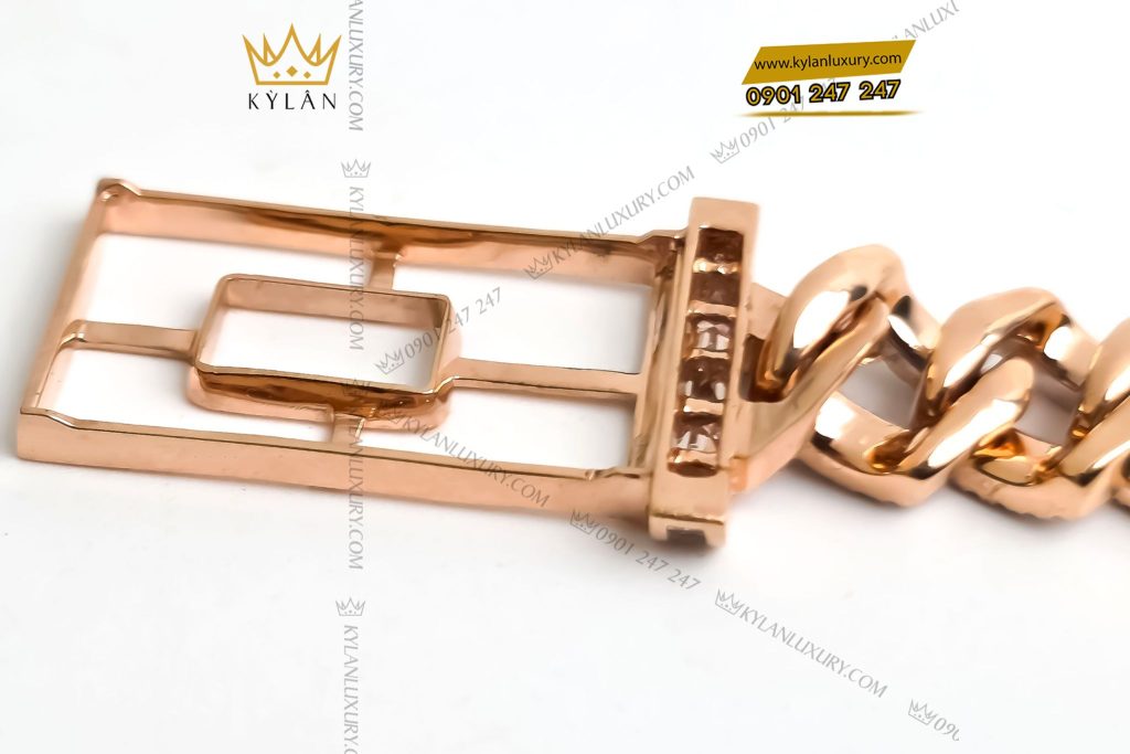 Kỳ Lân Luxury lac tay bella kim cuong vang hong nguyen khoi au750 7 Lắc tay Bella kim cương vàng hồng nguyên khối Au750