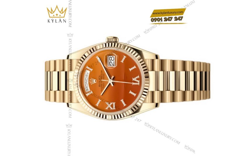Đồng hồ Rolex Day-Date 36 128238-0088 mặt số đá Carnelian