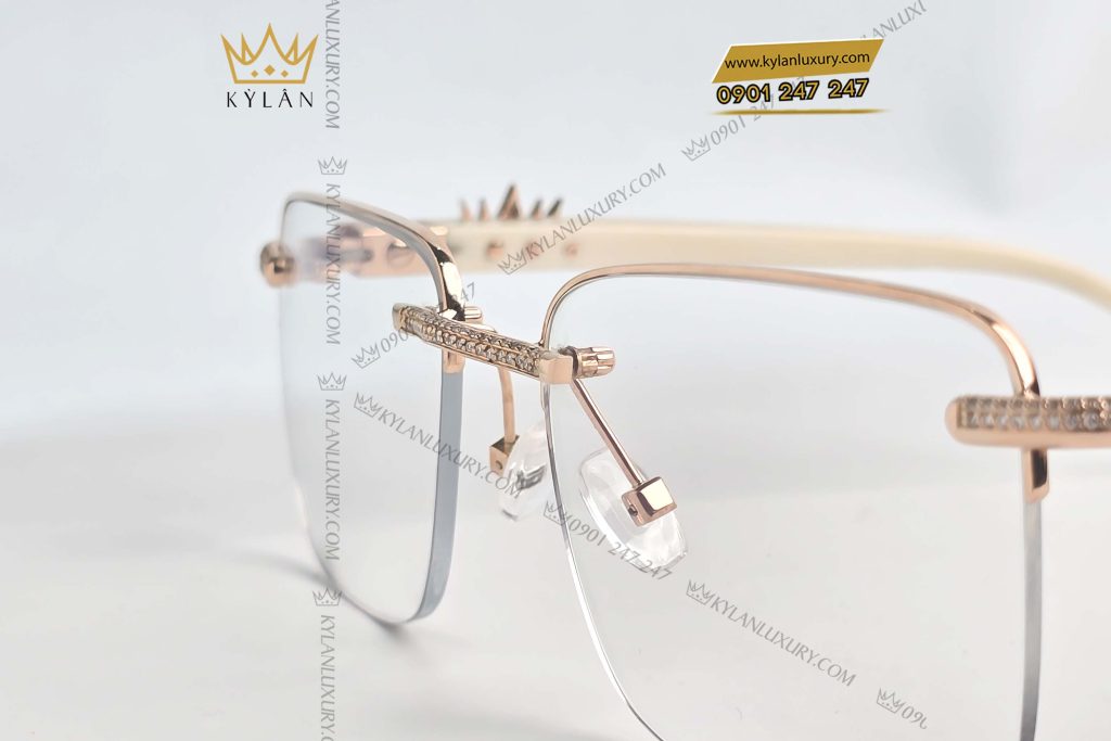 Kỳ Lân Luxury mat kinh kl vang nguyen khoi au750 dinh kim cuong 12 Mắt kính KL làm từ vàng nguyên khối Au750 đính kim cương