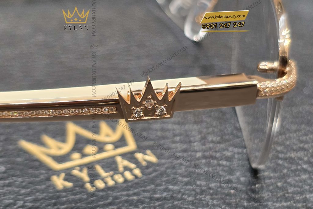 Kỳ Lân Luxury mat kinh kl vang nguyen khoi au750 dinh kim cuong 4 Mắt kính KL làm từ vàng nguyên khối Au750 đính kim cương