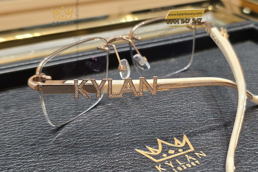 Kỳ Lân Luxury mat kinh kl vang nguyen khoi au750 dinh kim cuong 5 Mắt kính KL làm từ vàng nguyên khối Au750 đính kim cương