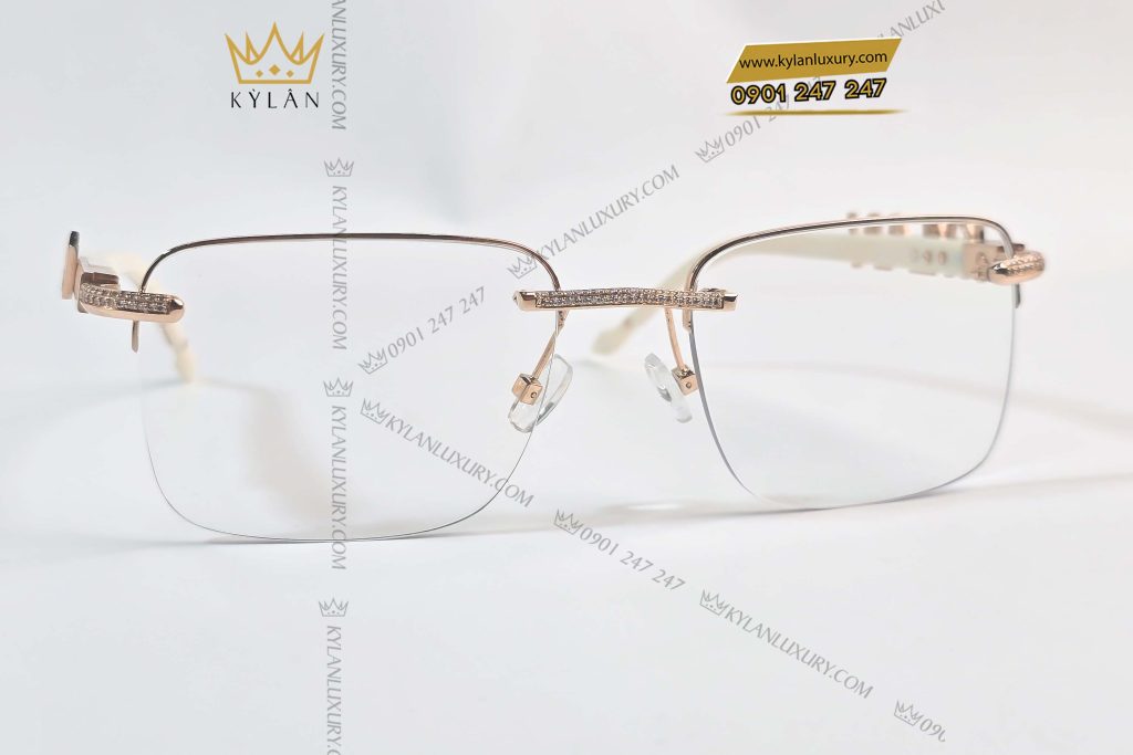Kỳ Lân Luxury mat kinh kl vang nguyen khoi au750 dinh kim cuong 6 Mắt kính KL làm từ vàng nguyên khối Au750 đính kim cương