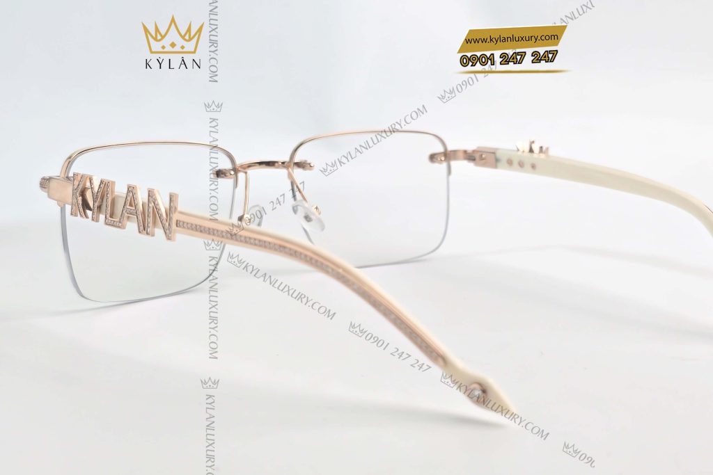 Kỳ Lân Luxury mat kinh kl vang nguyen khoi au750 dinh kim cuong 8 Mắt kính KL làm từ vàng nguyên khối Au750 đính kim cương