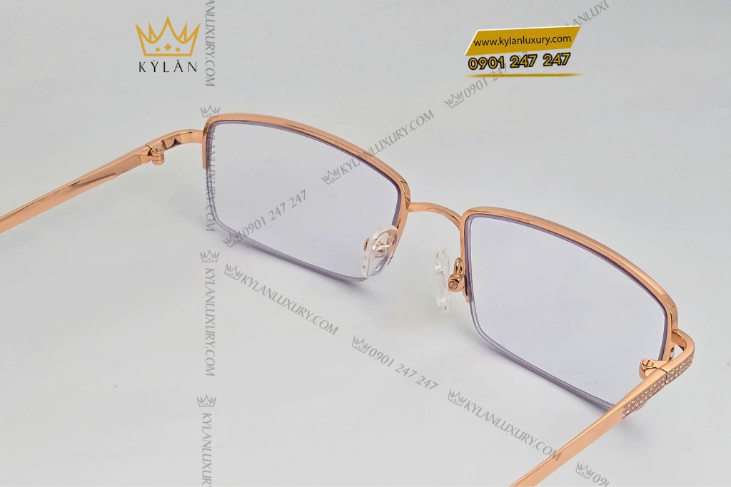 Kỳ Lân Luxury mat kinh vang hong nguyen khoi au750 1 1 Mắt kính vàng hồng nguyên khối Au750 đính kim cương