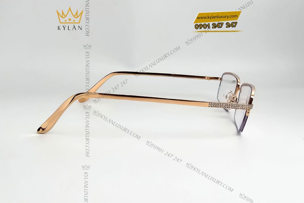 Kỳ Lân Luxury mat kinh vang hong nguyen khoi au750 7 Mắt kính vàng hồng nguyên khối Au750 đính kim cương