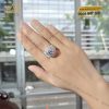Nhẫn nữ vàng trắng nguyên khối Au750 đính viên chủ 12ly