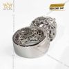 Nhẫn nữ vàng trắng nguyên khối Au750 đính viên chủ 12ly