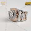 Nhẫn Rolex demi vàng hồng Au750 đính viên chủ 9ly