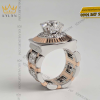 Nhẫn Rolex demi vàng hồng Au750 đính viên chủ 9ly