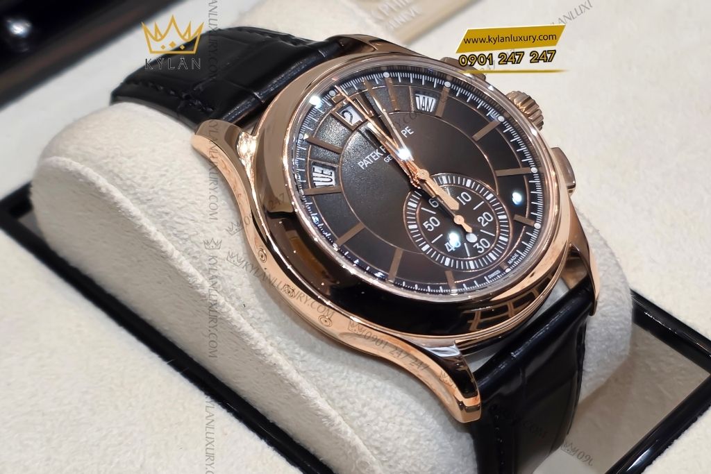 Kỳ Lân Luxury patek philippe complications 5905 mat so nau 15 13 Đồng hồ Patek Philippe Complications 5905R 001 mặt số nâu