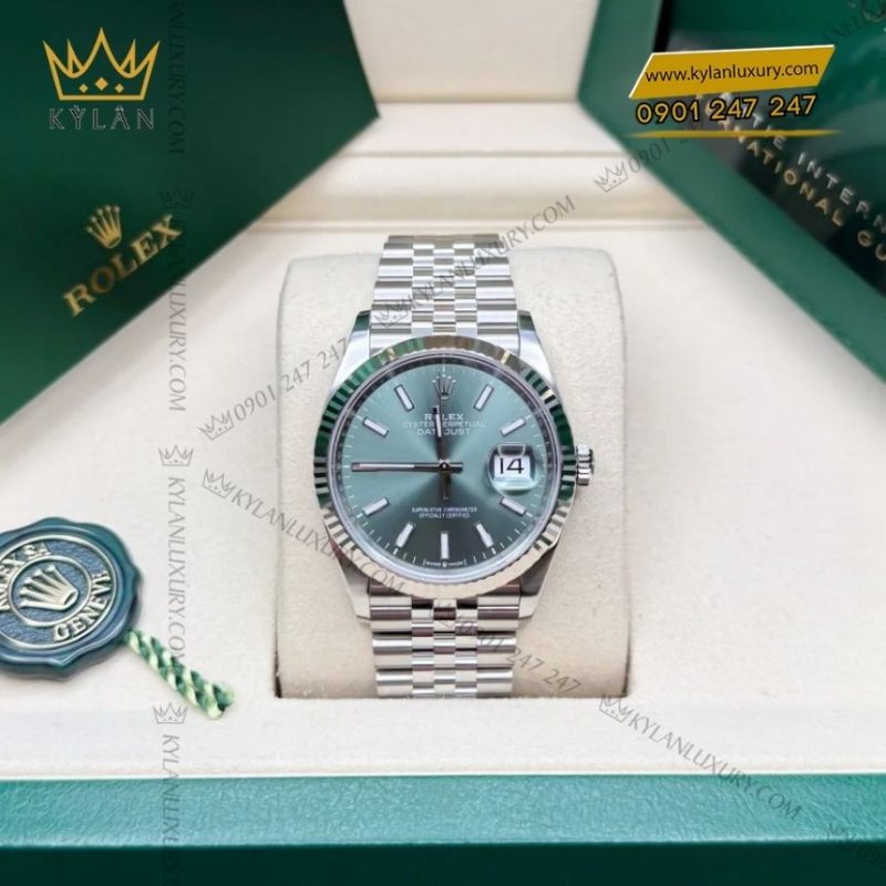 Đồng hồ Rolex Datejust 36mm 126234-0051 mặt số xanh bạc hà