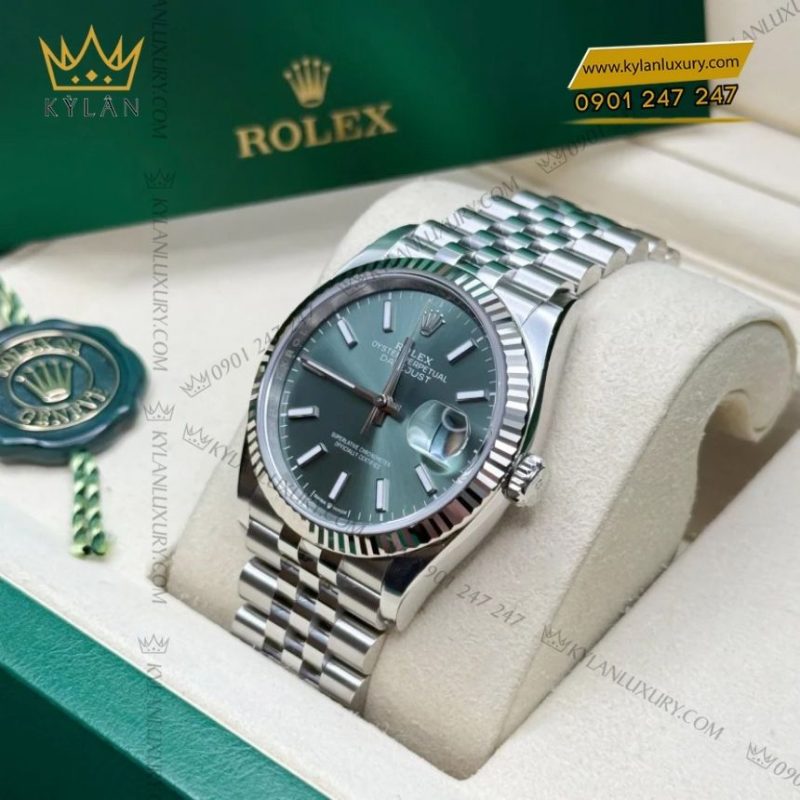 Đồng hồ Rolex Datejust 36mm 126234-0051 mặt số xanh bạc hà