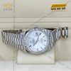 Đồng hồ Rolex Day Date 36 mặt bạc cọc baton 128239-0005