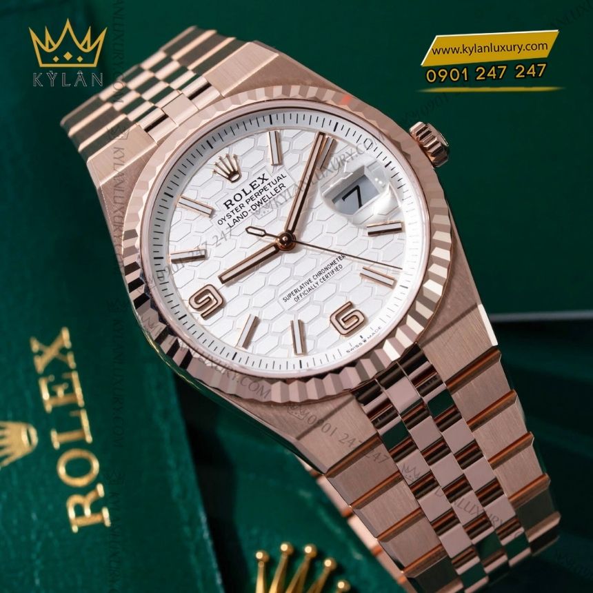 Kỳ Lân Luxury rolex land dweller 36 127235 0001 vang hong 2 Đồng hồ Rolex Land-Dweller 36 127235-0001 vàng hồng