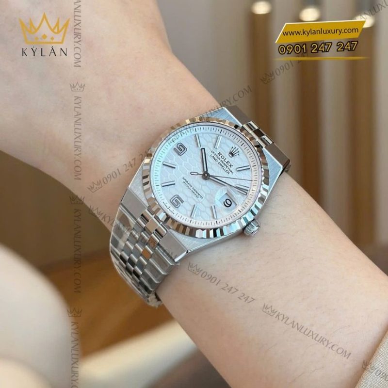 Đồng hồ Rolex Land-Dweller 36 127234-0001 trắng họa tiết tổ ong