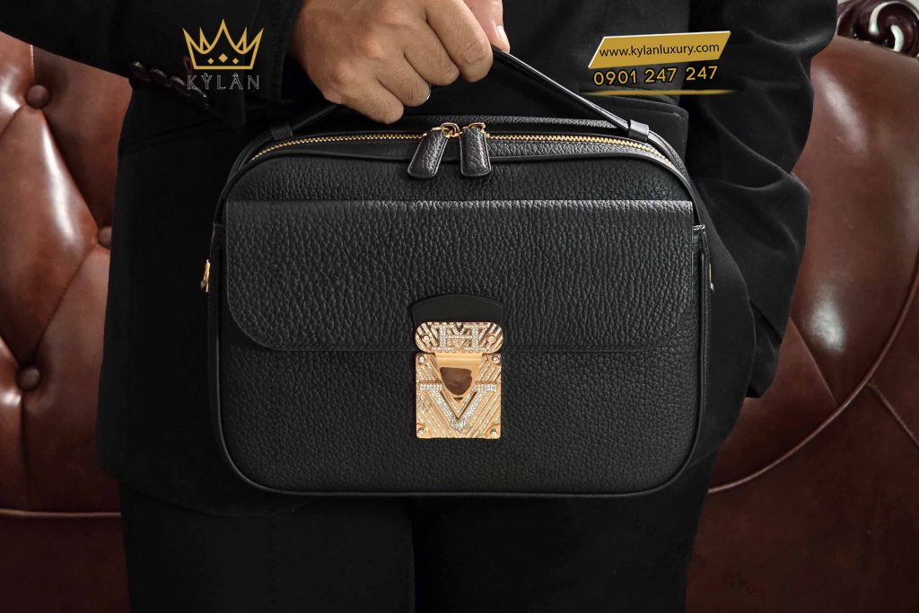 Kỳ Lân Luxury tui xach da togo dinh logo hv kim cuong 6 Túi xách da Togo đính logo HV kim cương