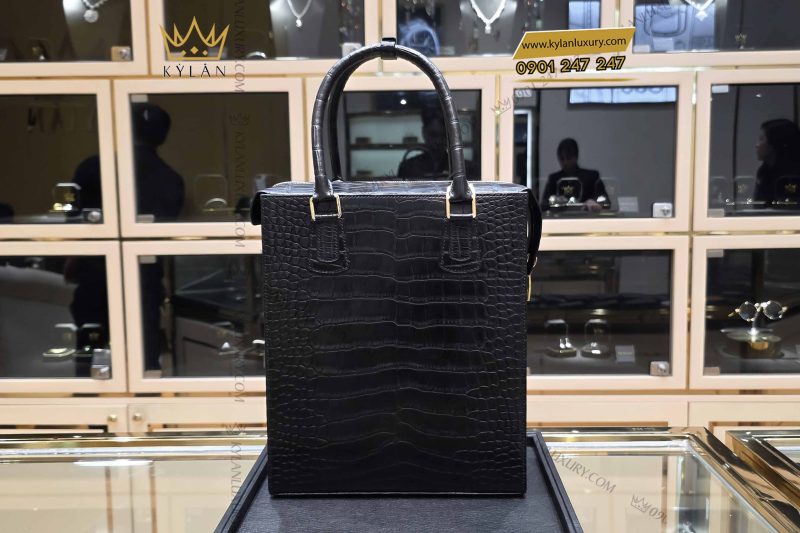 Túi xách nam da cá Alligator black