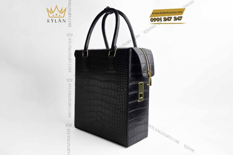 Túi xách nam da cá Alligator black