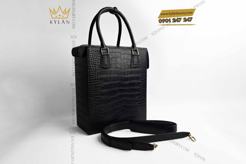 Túi xách nam da cá Alligator black