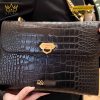 Túi xách nữ da cá Alligator đính logo vàng Au750
