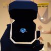 Nhẫn vàng nguyên khối Au750 đính đá Topaz hình trái tim