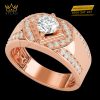 Nhẫn Noble Radiance vàng hồng nguyên khối Au750 đính kim cương