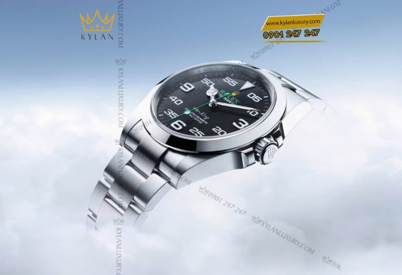 Đồng hồ Rolex Air-King 126900 mặt số đen sang trọng 