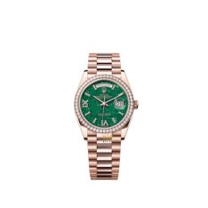 Rolex Day-Date 36mm 128345RBR mặt đá aventurine xanh nạm kim cương