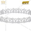 Lắc tay Diamond Crown vàng trắng nguyên khối Au750 đính kim cương