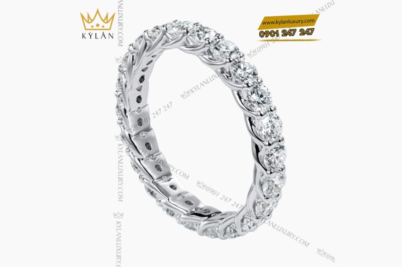 Nhẫn The Apex vàng trắng nguyên khối Au750 đính kim cương