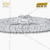 Lắc Tay Serene Stream vàng trắng nguyên khối Au750 đính kim cương