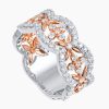 Nhẫn The Floral Grace vàng nguyên khối Au750 đính kim cương
