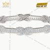 Lắc tay Luminous Braid vàng trắng nguyên khối Au750 đính kim cương