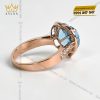 Nhẫn vàng nguyên khối Au750 đính đá Topaz hình trái tim