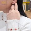 Cặp bông tai ngôi sao vàng hồng nguyên khối Au750 đính kim cương