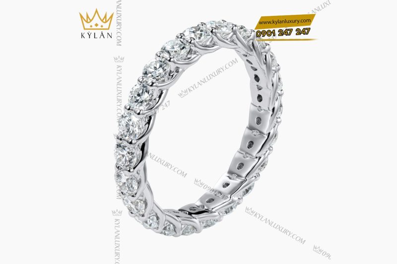 Nhẫn The Apex vàng trắng nguyên khối Au750 đính kim cương