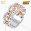 Nhẫn The Floral Grace vàng nguyên khối Au750 đính kim cương