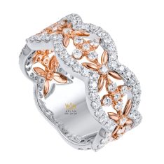 Nhẫn The Floral Grace vàng nguyên khối Au750 đính kim cương