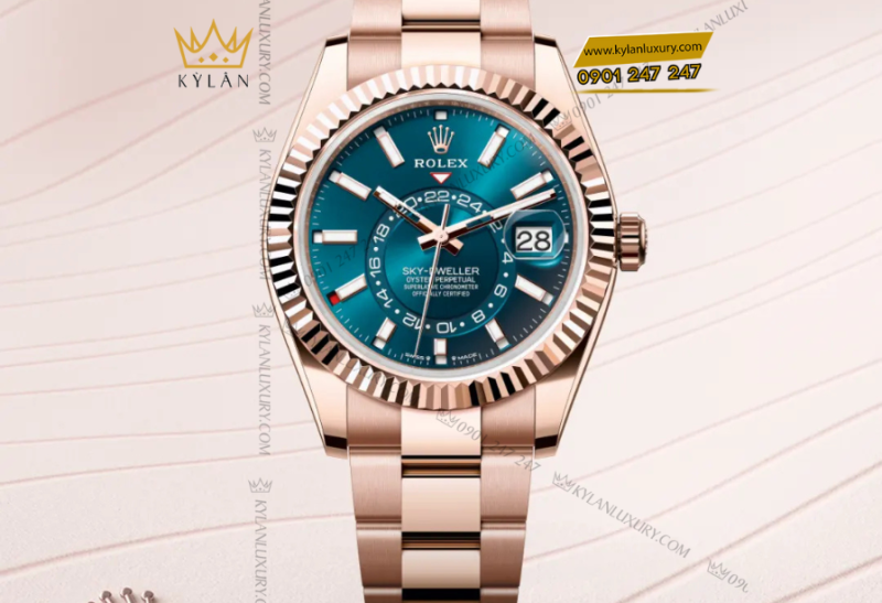 Rolex Sky-Dweller Oyster m336935 - 42 mm mặt số xanh lục lam 
