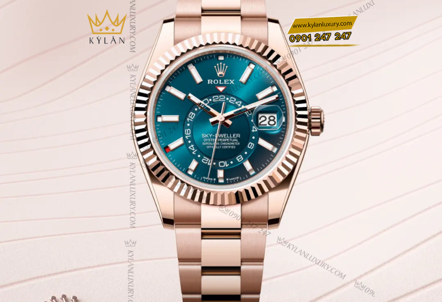 Kỳ Lân Luxury 3 1 Rolex Sky-Dweller Oyster m336935 - 42 mm mặt số xanh lục lam 